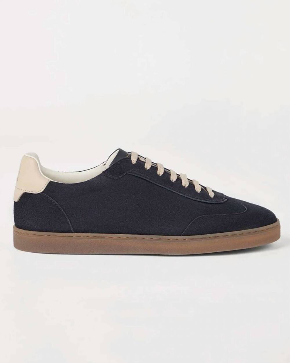 NEW BRUNELLO CUCINELLI men's washed suede sneaker in navy